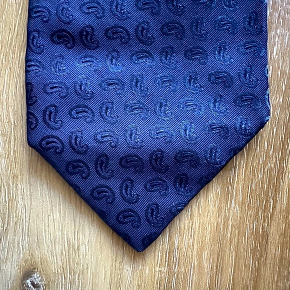 CAMERUCCI Blue Paisley Silk Tie - Picture 4 of 6